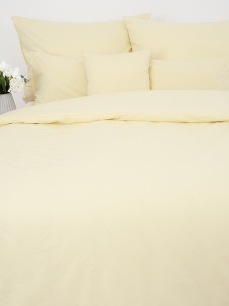 MK Lůžkoviny Bavlněné povlečení Renforcé - Jasmine pastelově žlutá 140 × 200 cm, 70 x 90 cm