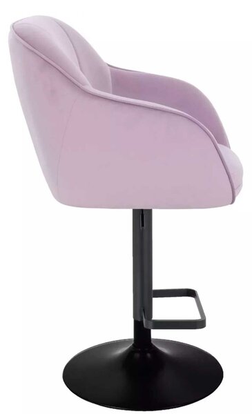 LuxuryForm DESIGN Barová židle AVOLA VELUR na černé kulaté podstavě - levandule
