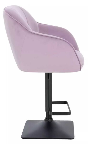 LuxuryForm DESIGN Barová židle AVOLA VELUR na černé hranaté podstavě - levandule