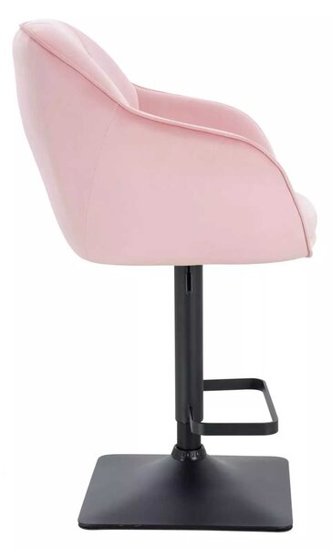 LuxuryForm DESIGN Barová židle AVOLA VELUR na černé hranaté podstavě - světle růžová