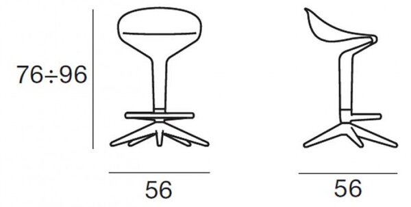 Kartell designové barové židle Spoon Stool