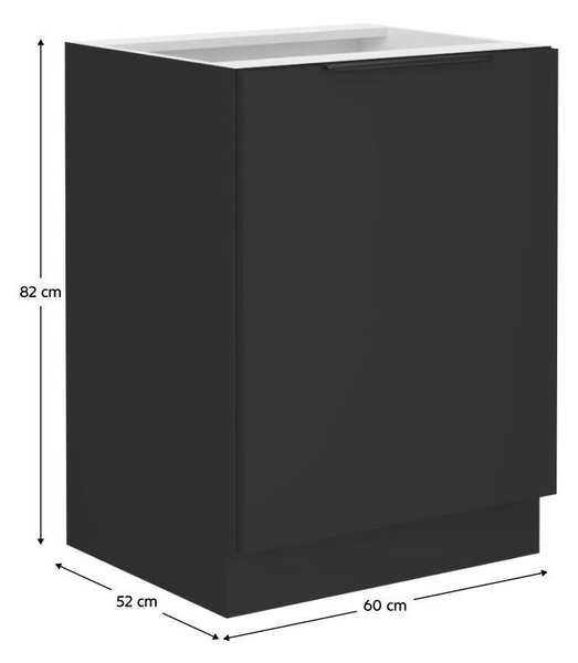 Dolní kuchyňská skříňka Sobera 60 D 1F BB (černá)