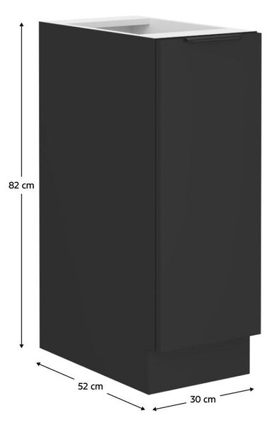 Dolní kuchyňská skříňka s výsuvným košem Sobera 30 D CARGO BB (černá)