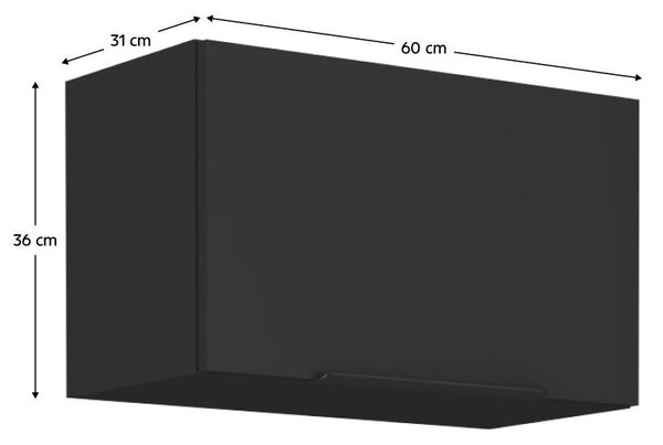 Horní kuchyňská skříňka Sobera 60 GU 36 1F (černá)