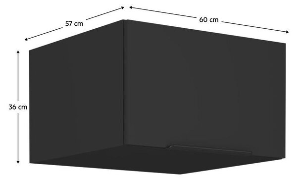 Horní kuchyňská skříňka Sobera 60 NAGU 36 1F (černá)