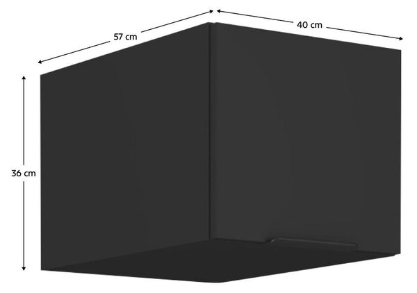 Horní kuchyňská skříňka Sobera 40 NAGU 36 1F (černá)