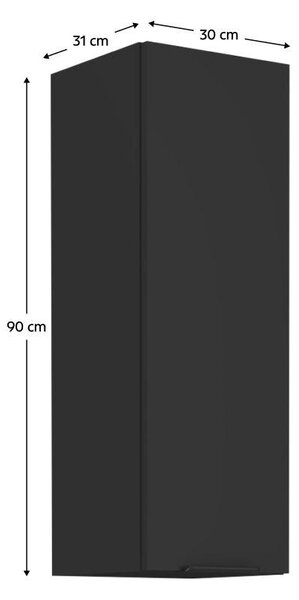 Horní kuchyňská skříňka Sobera 30 G 90 1F (černá)