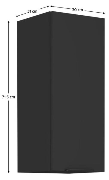 Horní kuchyňská skříňka Sobera 30 G 72 1F (černá)