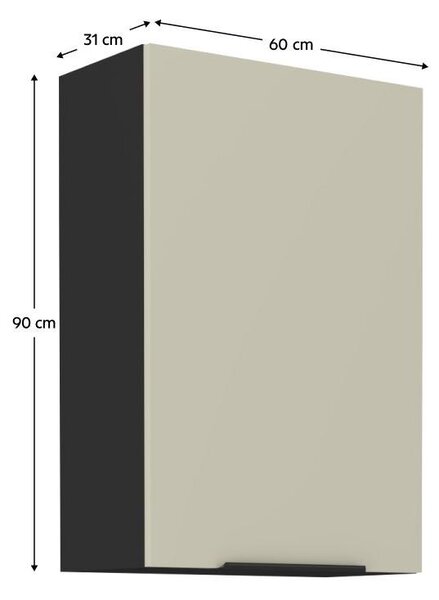 Horní kuchyňská skříňka Arikona 60 G 72 1F (kašmír + černá)