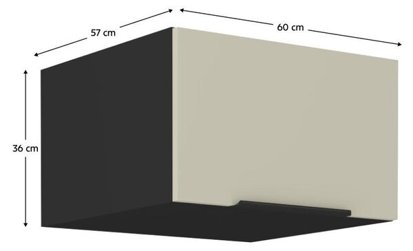 Horní kuchyňská skříňka Arikona 60 NAGU 36 1F (kašmír + černá)