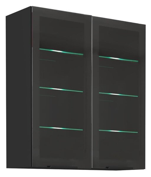 Horní kuchyňská skříňka Arikona Monzesa Sobera 80 GS 90 2F (černá)