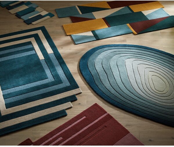Modrý vlněný koberec 200x290 cm Puddle Ombre Wool – Flair Rugs