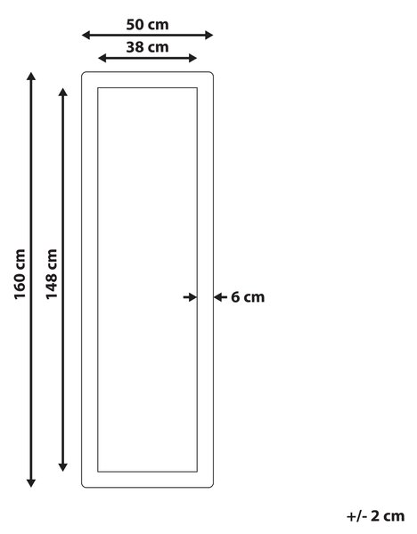 Zrcadlo GALAN 50 cm 160 cm Světle hnědá