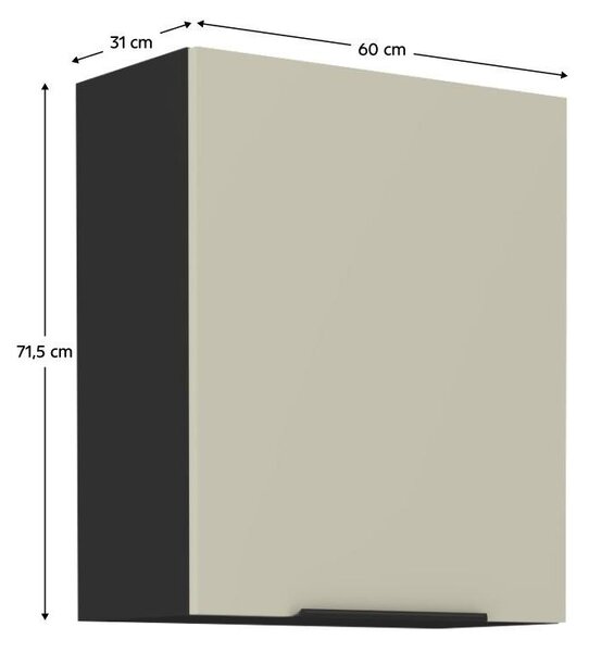Horní kuchyňská skříňka Arikona 60 G 72 1F (kašmír + černá)