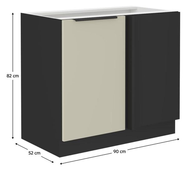 Dolní kuchyňská skříňka Arikona 105 ND 1F BB (kašmír + černá)