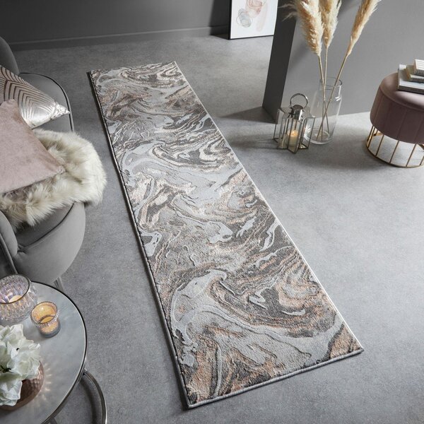 Šedo-béžový běhoun 60x230 cm Marbled – Flair Rugs
