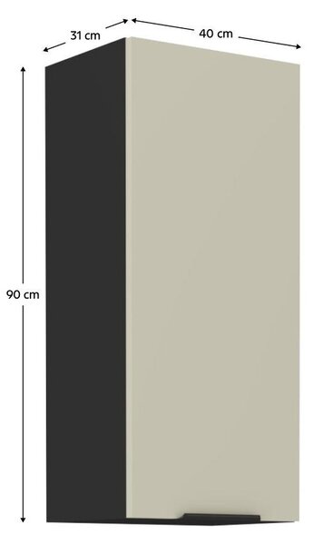Horní kuchyňská skříňka Arikona 40 G 90 1F (kašmír + černá)