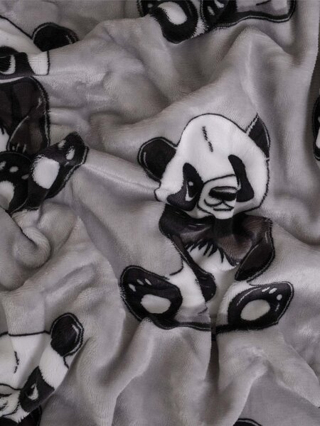 MK Lůžkoviny Mikroplyšové povlečení do postýlky Exclusive - Panda 100 × 135 cm, 40 x 60 cm