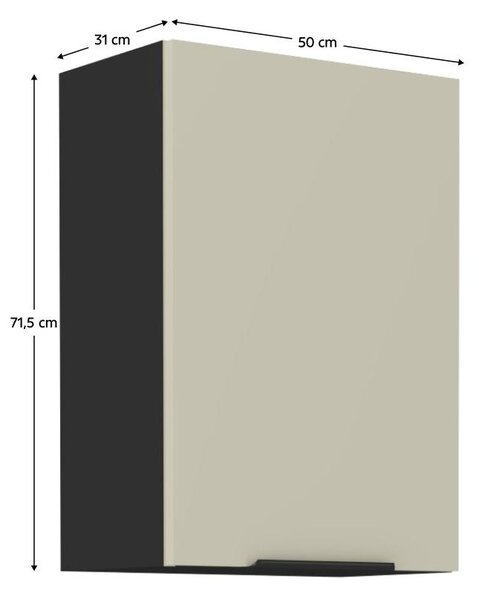 Horní kuchyňská skříňka Arikona 50 G 72 1F (kašmír + černá)