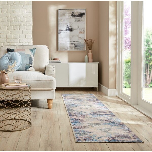 Modro-fialový pratelný běhoun s příměsí recyklovaných vláken 60x230 cm Reid – Flair Rugs