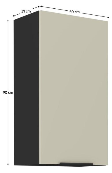 Horní kuchyňská skříňka Arikona 50 G 90 1F (kašmír + černá)