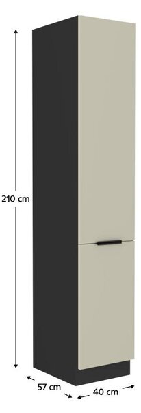 Potravinová kuchyňská skříň Arikona 40 DK 210 2F (kašmír + černá)