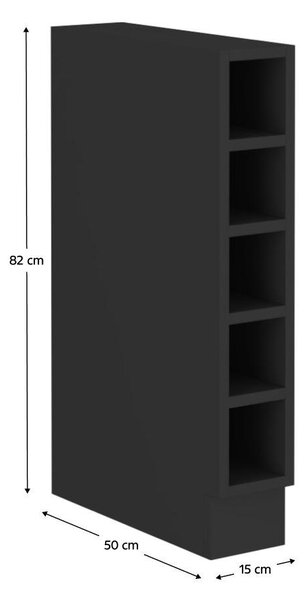 Dolní kuchyňský regál Arikona Monzesa Sobera 15 D OTW BB (černá)