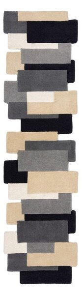 Šedý vlněný běhoun 60x230 cm Collage – Flair Rugs