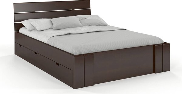 Buková postel s úložným prostorem - Arhus Drawers , Buk přírodní, 180x200 cm