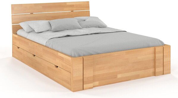 Buková postel s úložným prostorem - Arhus Drawers , 140x200 cm