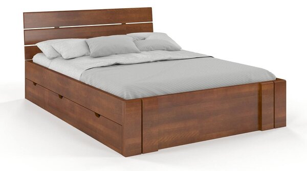 Buková postel s úložným prostorem - Arhus Drawers , Buk přírodní, 140x200 cm
