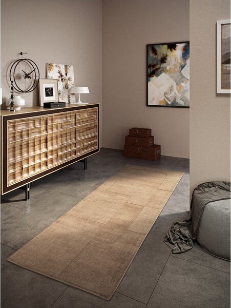 Béžový ručně tkaný vlněný běhoun 80x250 cm Charlotte – Villeroy&Boch