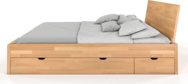 Buková postel s úložným prostorem - Hessler Drawers Odstín moření: Ořech, Rozměr: 120x200