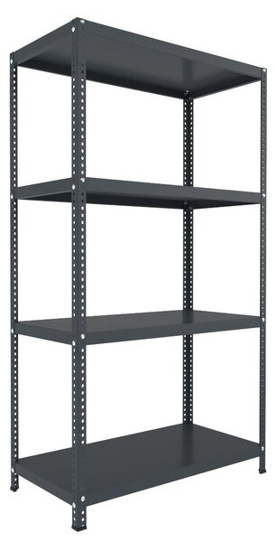 Šroubovaný regál Biedrax 30 x 100 x 150 cm, antracitový, 4 police, nosnost 150 kg na polici