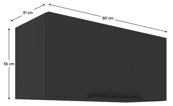 Horní kuchyňská skříňka Sobera 80 GU 36 1F (černá)