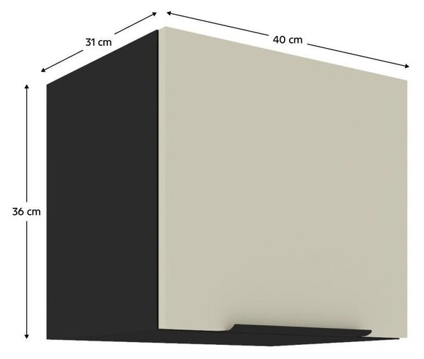 Horní kuchyňská skříňka Arikona 40 GU 36 1F (kašmír + černá)