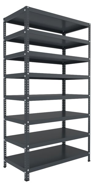 Šroubovaný regál do sklepa Biedrax 30 x 100 x 250 cm, antracitový, 8 polic, nosnost 150 kg na polici