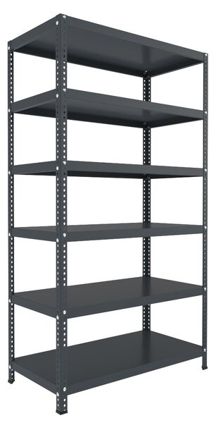 Šroubovaný regál Biedrax 30 x 100 x 180 cm, antracitový, 6 polic, nosnost 150 kg na polici