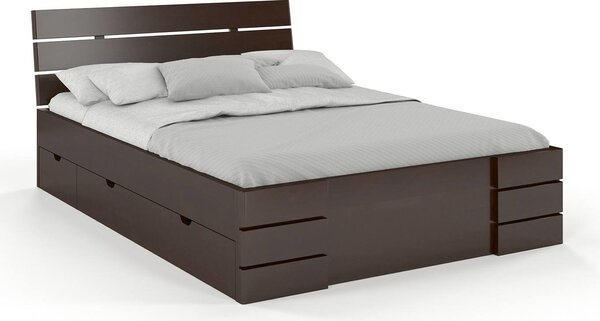 Buková postel s úložným prostorem - Sandemo Drawers , Buk přírodní, 120x200 cm