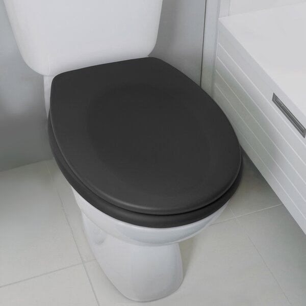 Spirella WC prkénko NEELA, soft-close, matné černé, duroplast