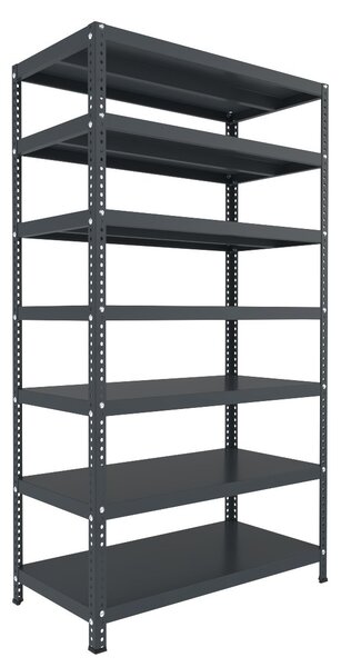 Šroubovaný regál na šanony Biedrax 75 x 100 x 250 cm, antracitový, 7 polic, nosnost 150 kg na polici
