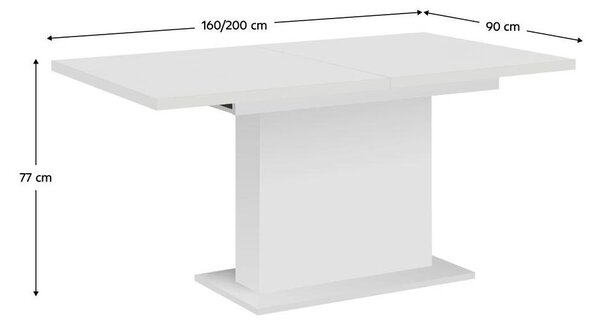 Rozkládací jídelní stůl Bovata (bílá) (pro 6-8 osob)