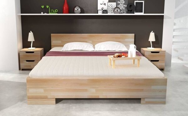 Zvýšená postel z masivu buk s úložným prostorem Spektrum 160x200 cm, Odstín moření: Bílá