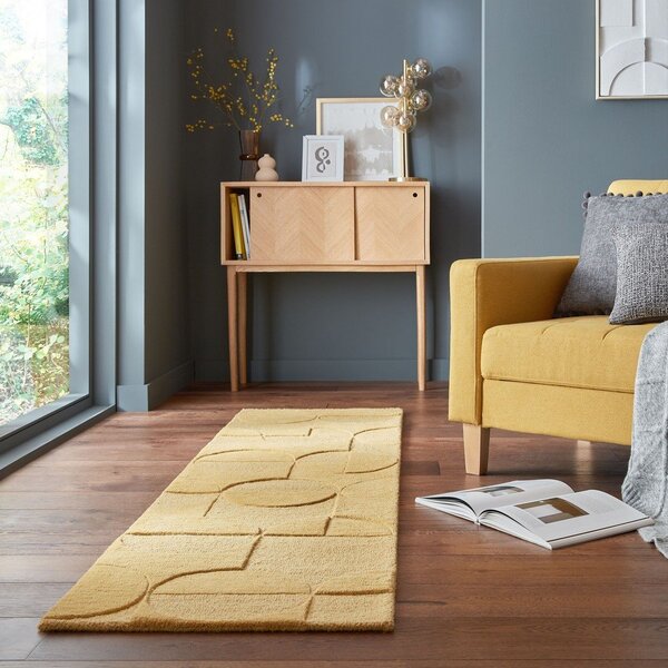 Okrově žlutý vlněný koberec běhoun 60x230 cm Gigi – Flair Rugs