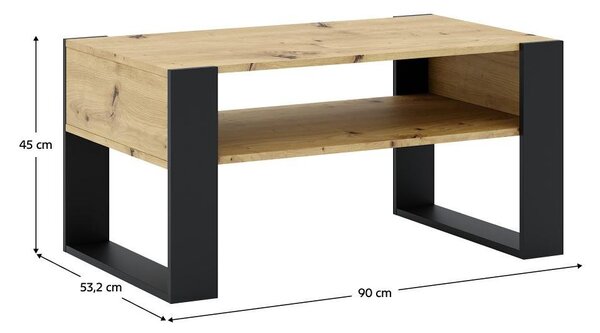 Konferenční stolek Corosta 1 (dub artisan + černá)