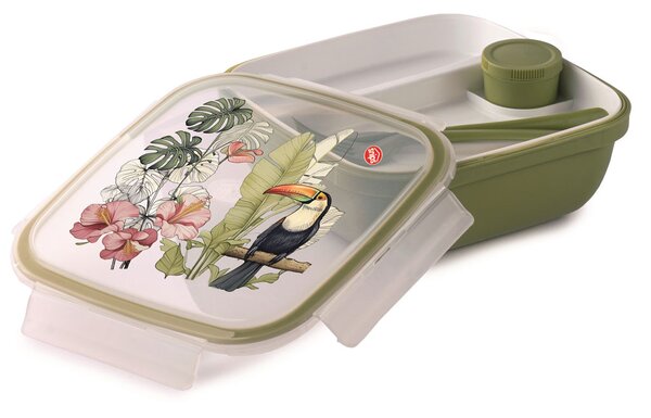 Snips Obědový box Tukan čtvercový s příborem 1,5l