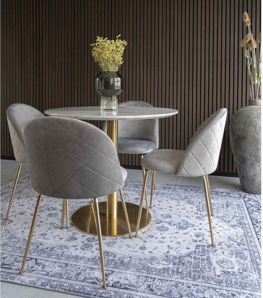 Kulatý jídelní stůl s deskou v dekoru mramoru ø 90 cm Bolzano – House Nordic