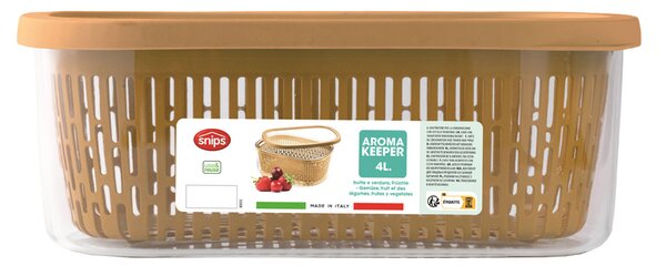 Snips Těsnící dóza na potraviny s košíkem 4l světlehnědá