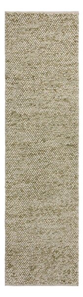 Khaki ručně tkaný běhoun s příměsí vlny 60x230 cm Minerals – Flair Rugs
