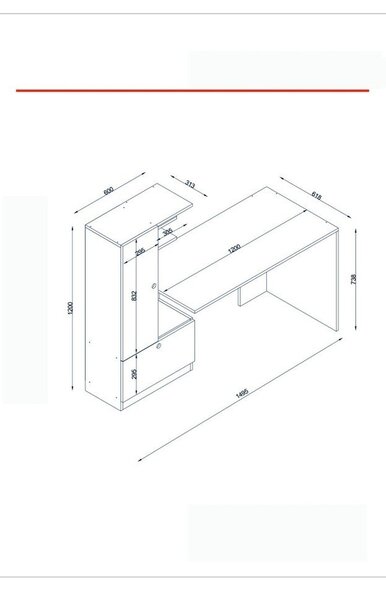 Pracovní stůl 62x120 cm Domingos – Furny Home